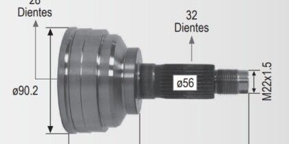 Espiga Mazda 626 Mx6 93-02 2.0 32ext 28int