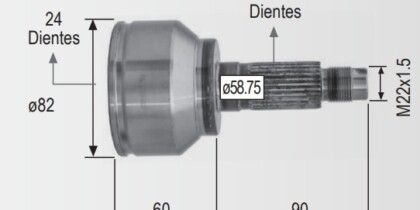 Espiga Mazda 3 2.0 04-09 24int 28ext