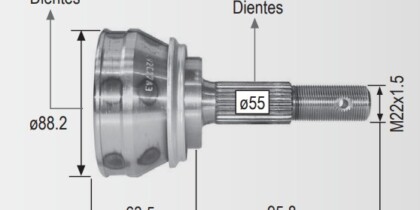 Espiga Nissan Tsuru III-Tsubame 93-97 24int.25ext