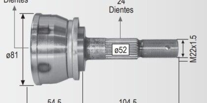Espiga Nissan Tsuru I 84-87 Int22,24ext
