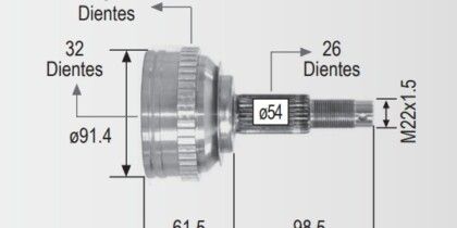 Espiga Chrysler Caravan - Town&country 96-08 C/Abs Int32.26ext