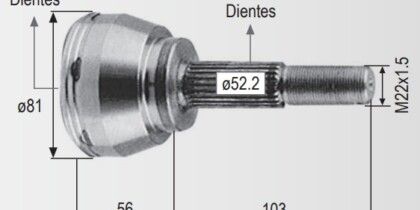 Espiga Nissan Sentra 87-90 25ext 22int