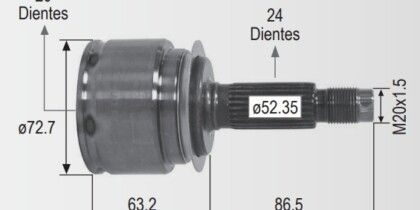 Espiga Dodge I-10 1.1 11-15 24ext 20int