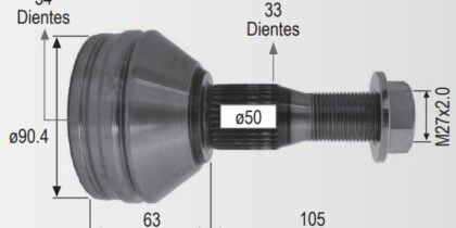 Espiga Chevrolet Uplander - Pontiac Montana 3.5 05-09 34int 33ext