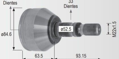 Espiga Chevrolet Astra 1.8 06-08 33ext 24int