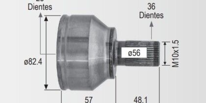 Espiga Ford Focus Volvo S40 2.0 07-15 23int 36ext
