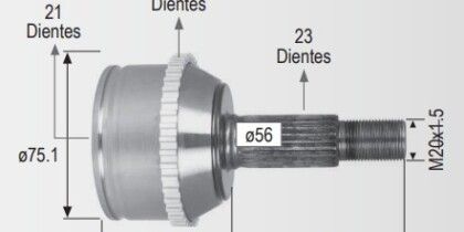 Espiga Renault Kangoo 04-15 23ext 21int