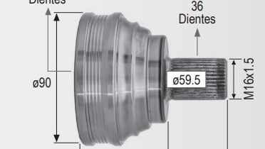 Espiga Volkswagen Bora 2.5 2.0 30int.36ext