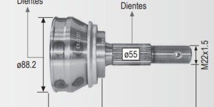 Espiga Nissan Tsuru III 25ext.24int.